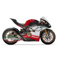 Carbonvani - Ducati Panigale V4 / S / Speciale "WHITE" Design Carbon Fiber Full Fairing Kit - ROAD VERSION (8 pieces) Carbonvani - Ducati Panigale V4 / S / Speciale "WHITE" Design Carbon Fiber Full Fairing Kit - ROAD VERSION (8 pieces)